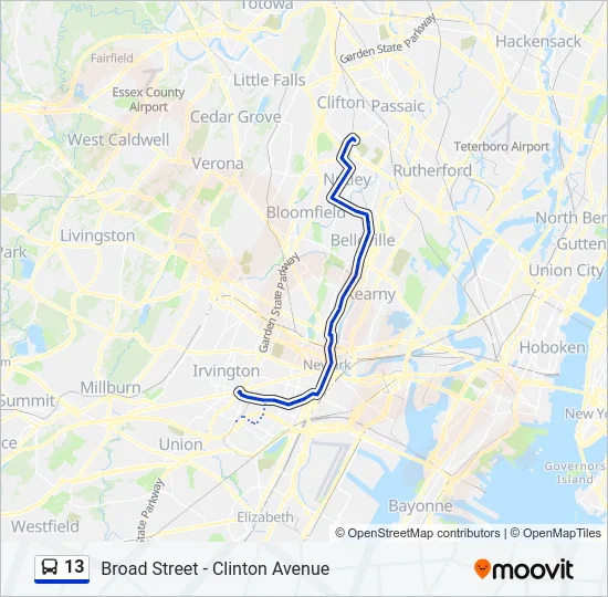 13 Bus Line Map