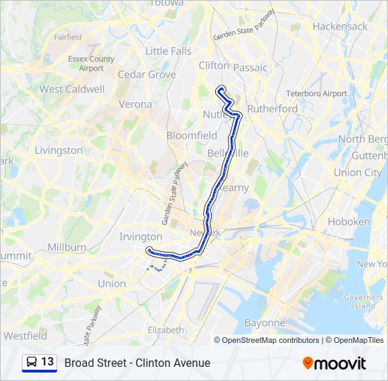 13 Bus Line Map