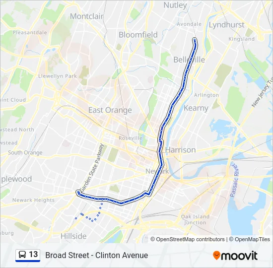 13 Bus Line Map