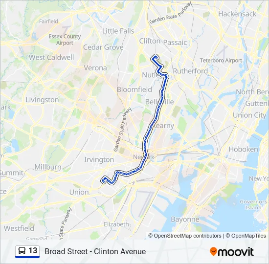13 Bus Line Map