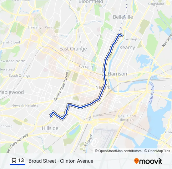 13 Bus Line Map