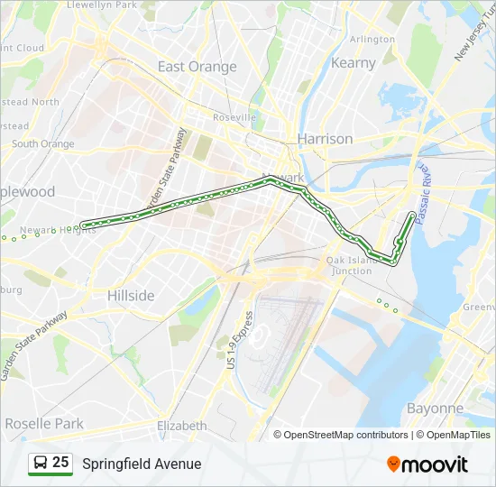 25 Bus Line Map