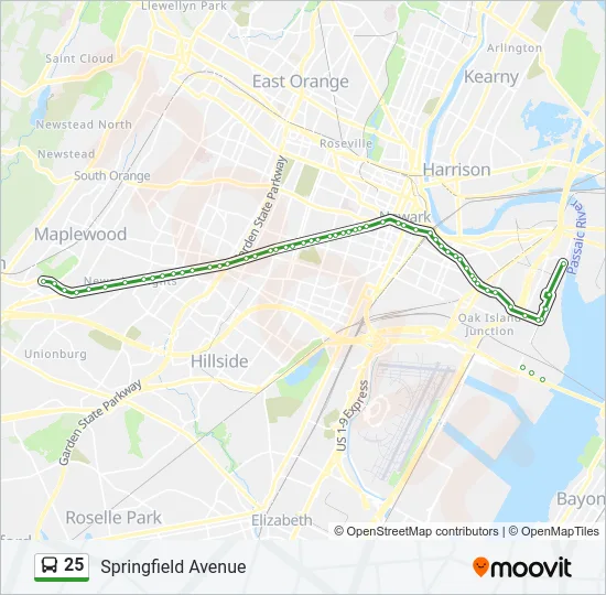 25 Bus Line Map