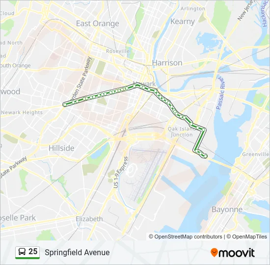 25 Bus Line Map