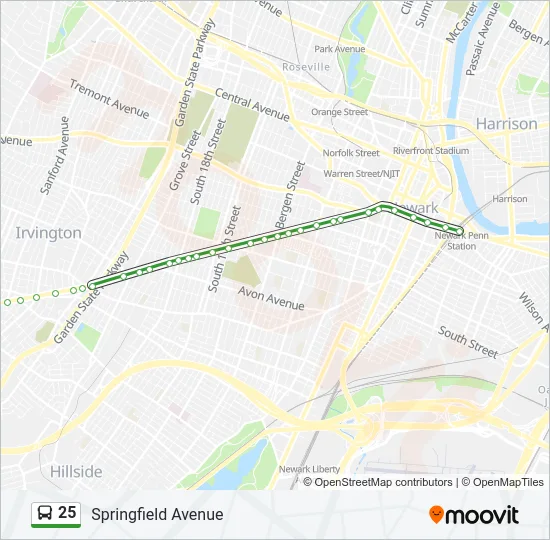 25 Bus Line Map