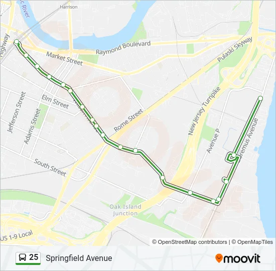 25 Bus Line Map