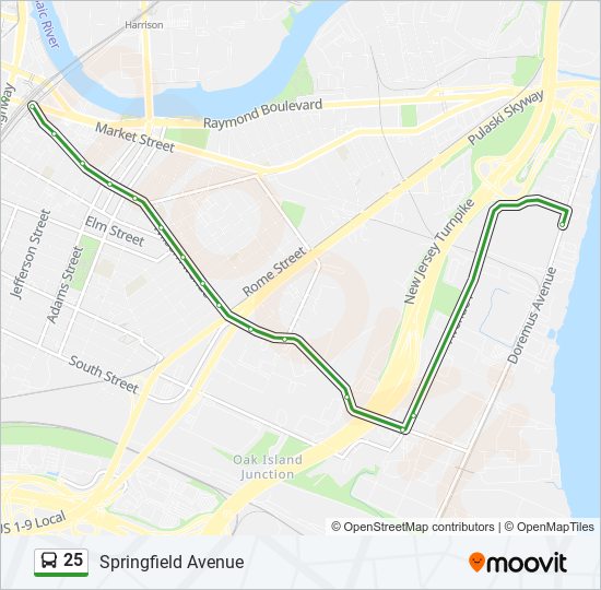 25 bus Line Map