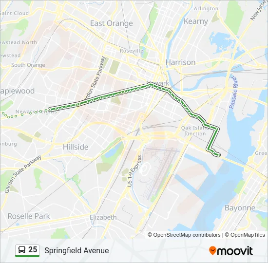 25 Bus Line Map