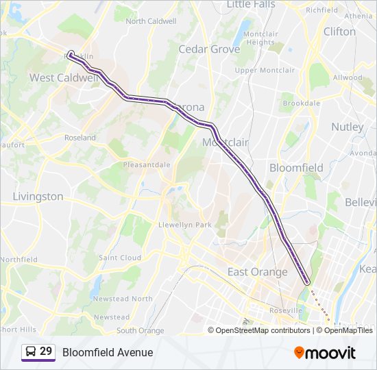 29 bus Line Map
