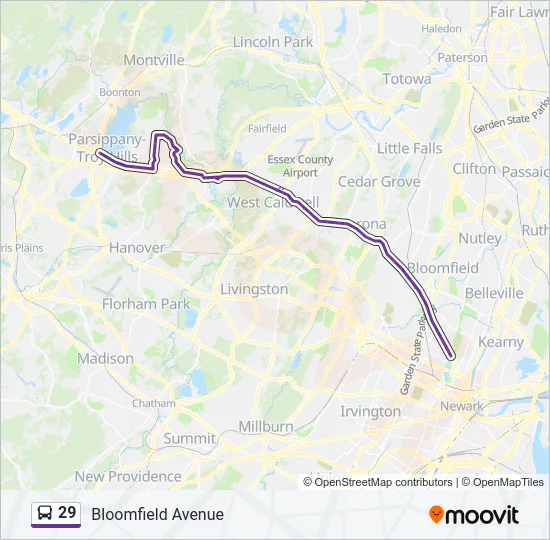 29 Bus Line Map