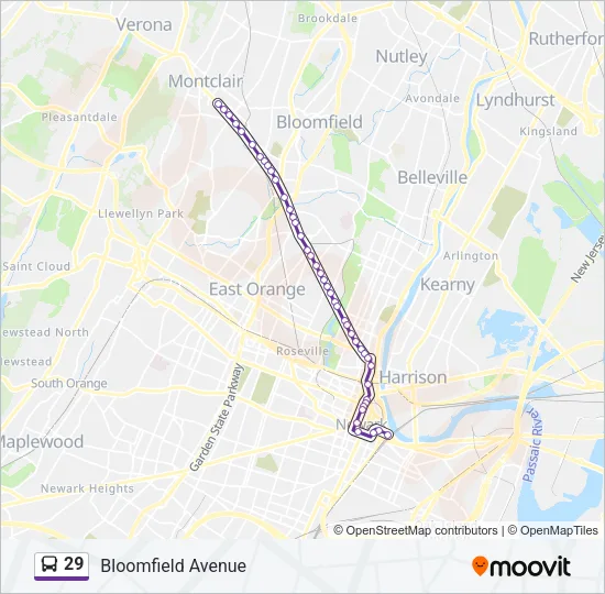 29 Bus Line Map