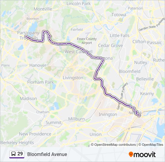 29 bus Line Map