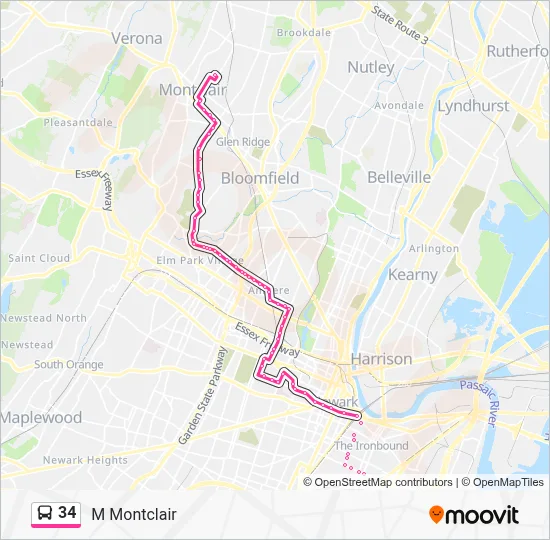 34ルート 34 Route: Schedules, Stops & Maps - M Montclair (Updated)