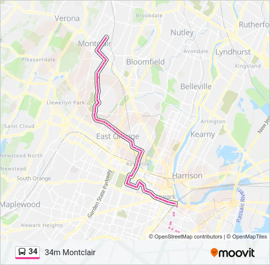 34 Bus Line Map