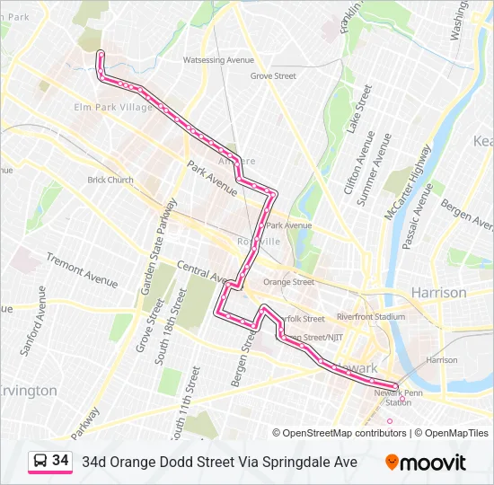34 Bus Line Map