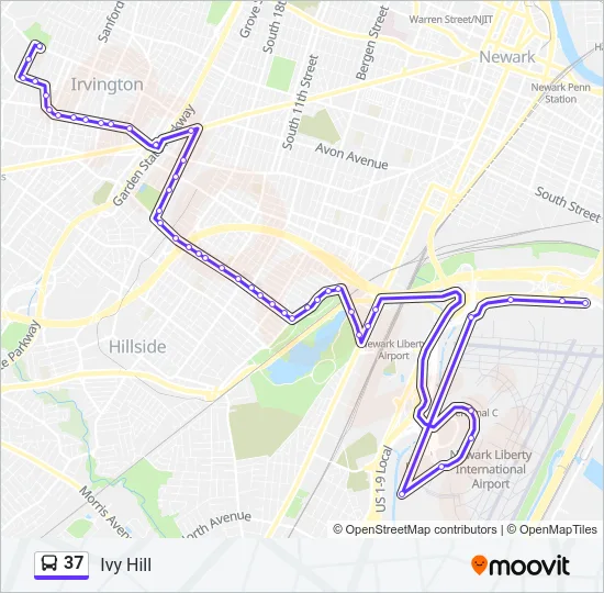 37 Bus Line Map