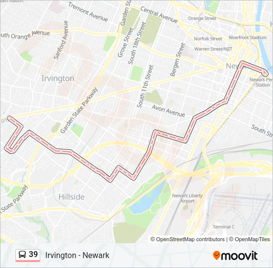 39 Bus Line Map