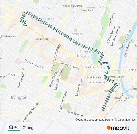 41 Bus Line Map