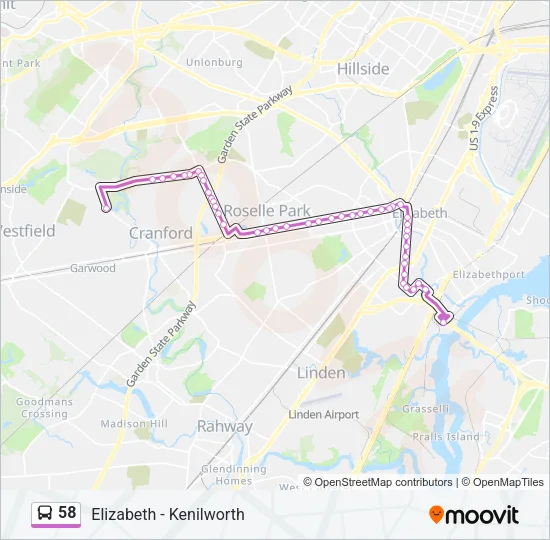 58 Bus Line Map