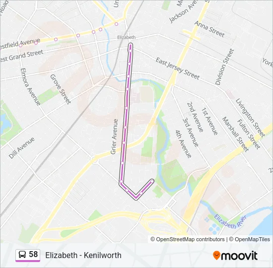58 Bus Line Map