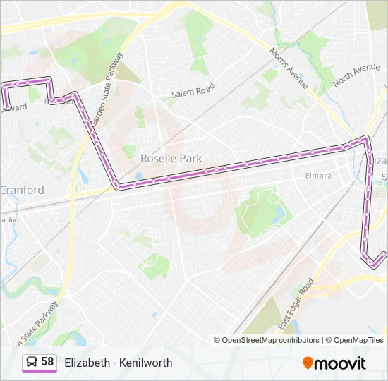 58 Bus Line Map
