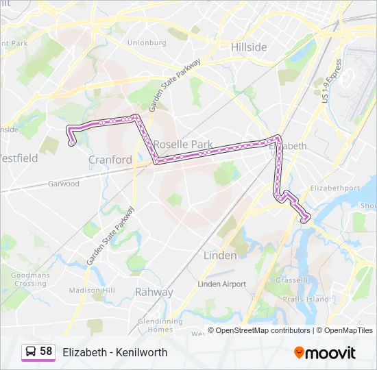 58 Bus Line Map