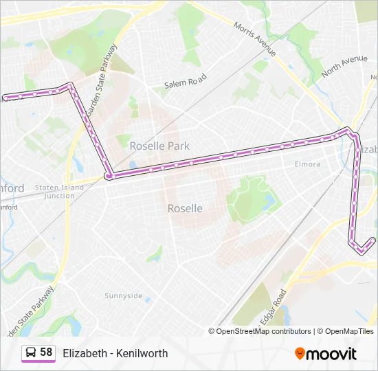 58 Route: Schedules, Stops & Maps - Elizabeth Clarkson Ave (Updated)