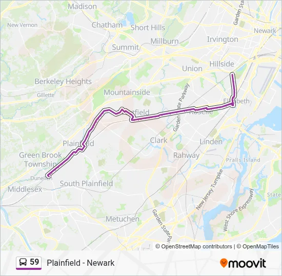 59 Route: Schedules, Stops & Maps - Hillside (Updated)