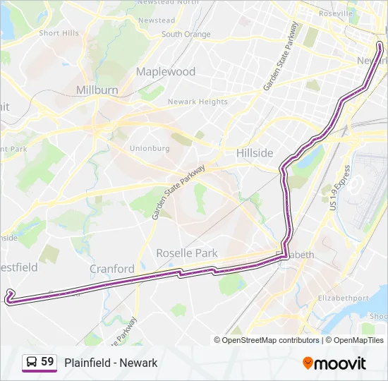 59 Bus Line Map