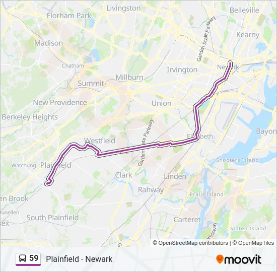 59 Bus Line Map