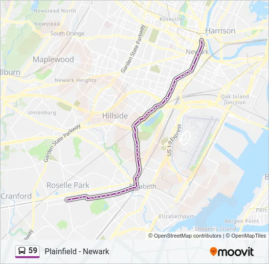 59 Bus Line Map