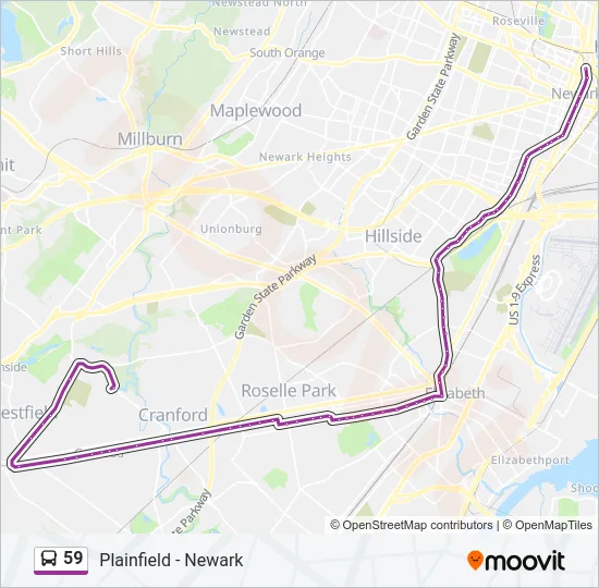 59 Bus Line Map