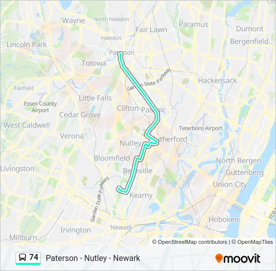 74 Bus Line Map