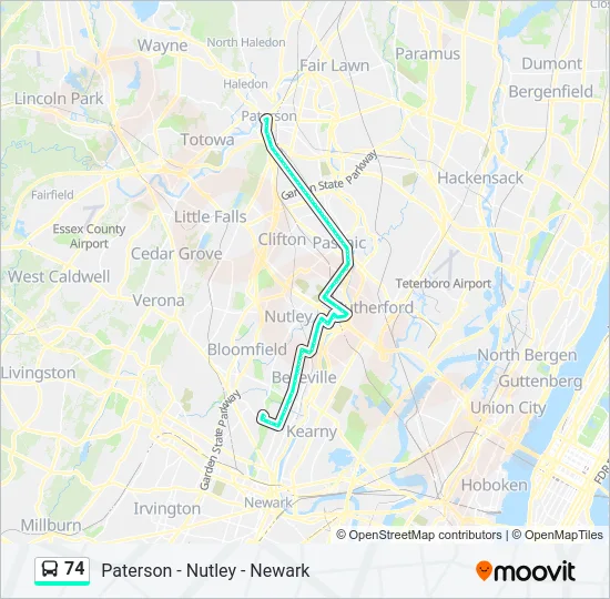 74 Bus Line Map