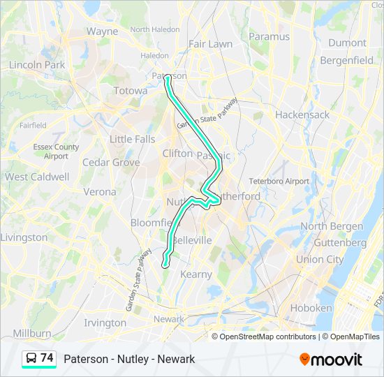 74 Bus Line Map