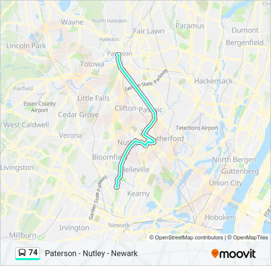 74 Bus Line Map