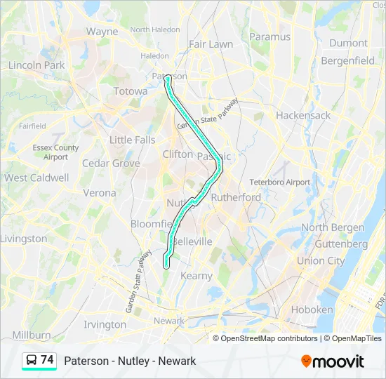74 Bus Line Map
