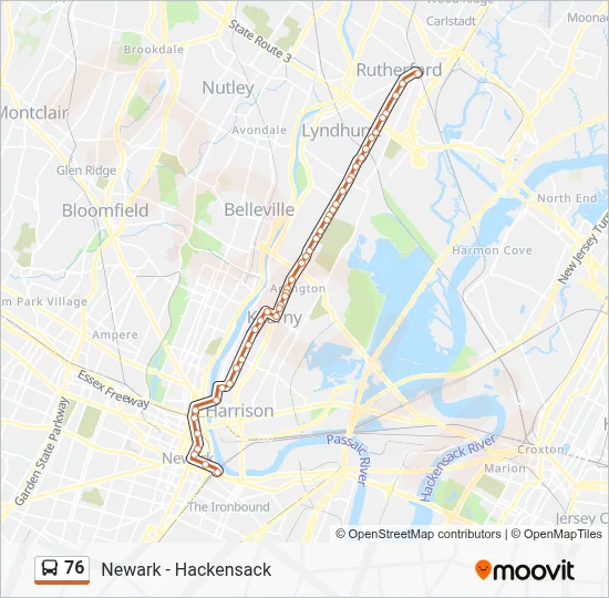 76 Route: Schedules, Stops & Maps - R Rutherford Rr Station (Updated)