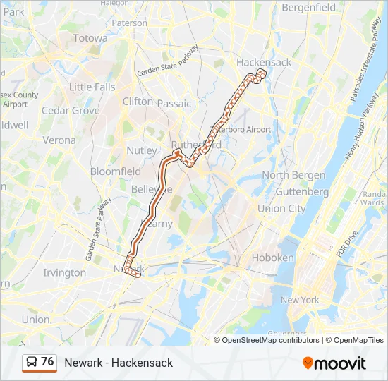 76 Bus Line Map