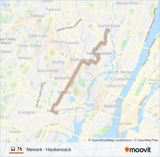 76 Bus Line Map
