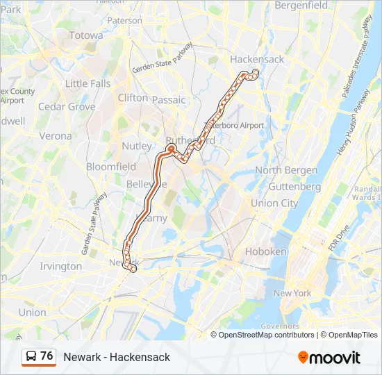 76 Bus Line Map