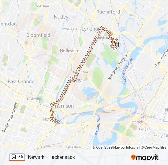 76 Bus Line Map
