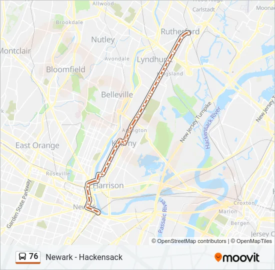 76 Bus Line Map