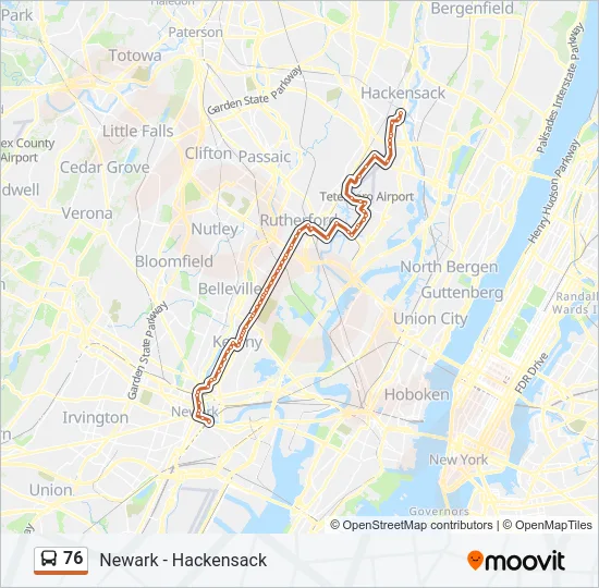76 Bus Line Map