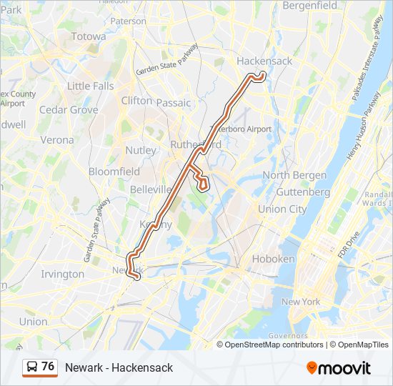 76 bus Line Map