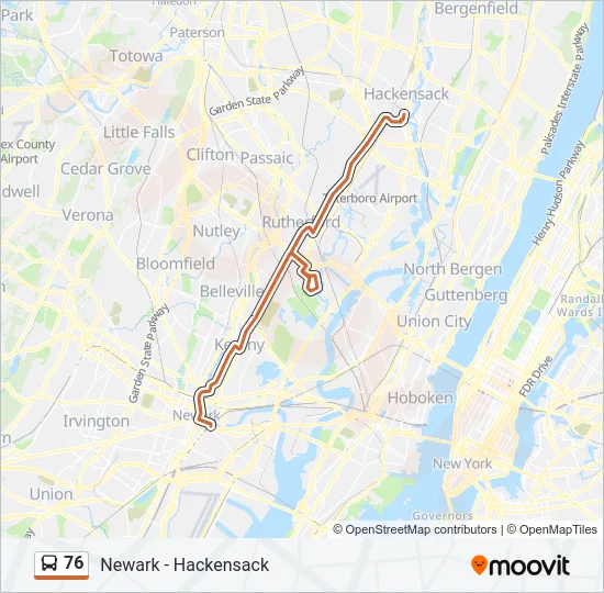 76 Bus Line Map
