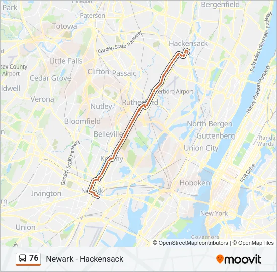 76 Bus Line Map