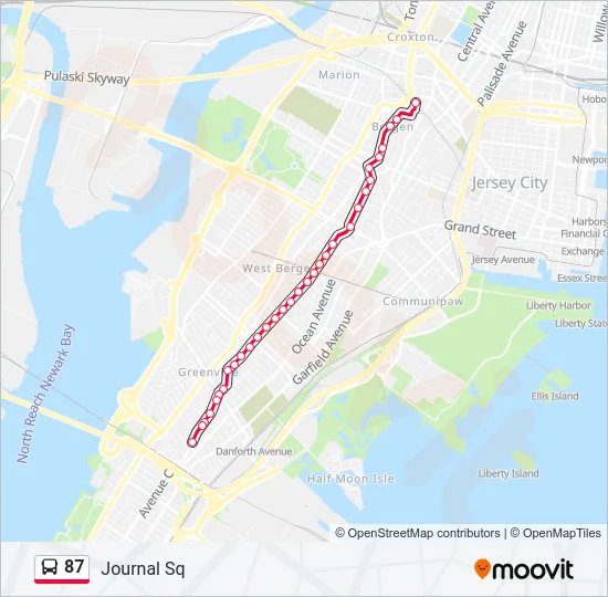 87 Bus Line Map