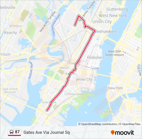 87 Bus Line Map