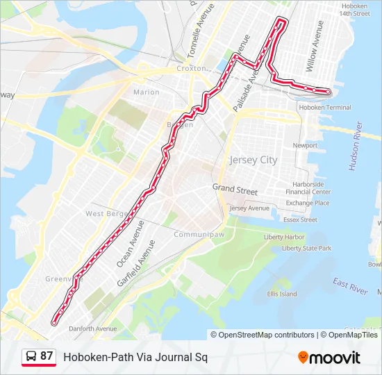 87 Bus Line Map